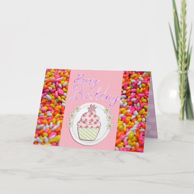 Dotter Prinsessa Cupcake Rosa Ödets Öde Kort (Framsida)