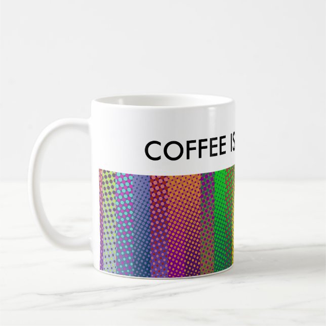 Dotter Rand Mönster färgad + dina idéer Kaffemugg (Vänster)