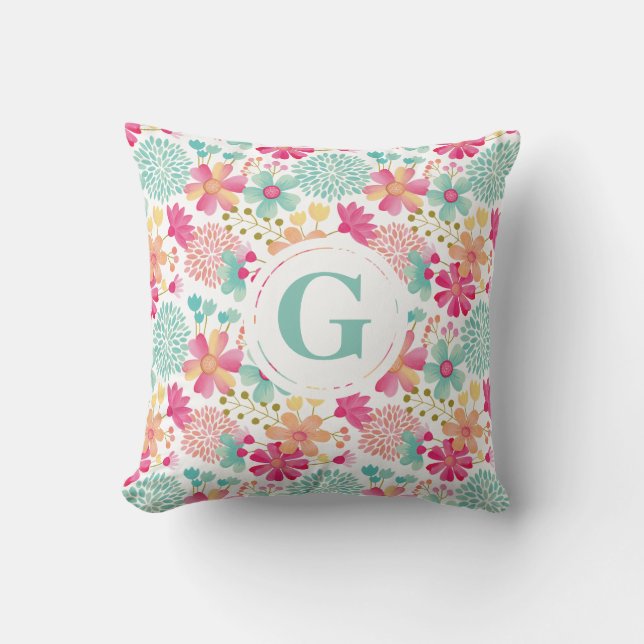 Dotter Room Personlig Brev Blommigt Pillow Kudde (Framsida)