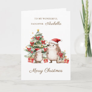 Dotter Santa Igelkott Jul Kort