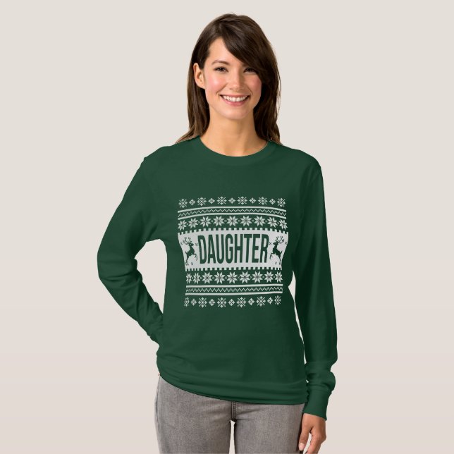 Dotter Shirt Ugly jul Sweater Girl shirt shirt Tee Shirt (Hel framsida)