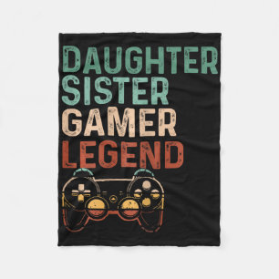 Dotter Sister Gamer Legend Cute Video Game Älskare Fleecefilt