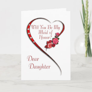 Dotter, skrikande hjärta Maid of honor inbjudan