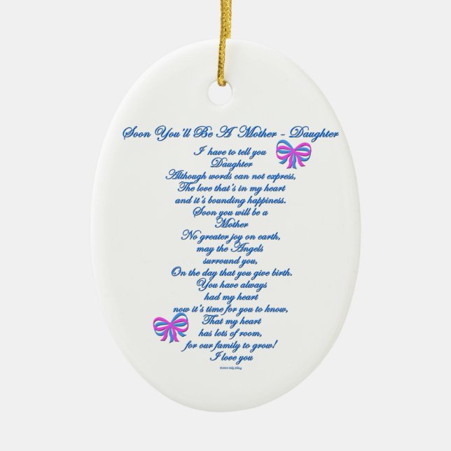 Dotter som förväntar den 1st babyen julgransprydnad keramik (Framsidan)