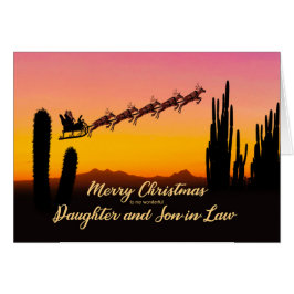 Dotter Son i Jultomten över öknen Hälsningskort