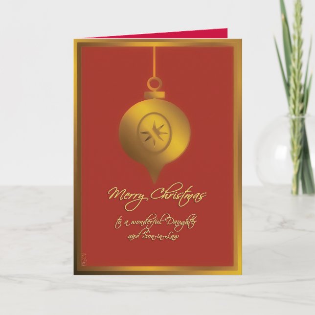 dotter & son-i-lag god jul, bauble helgkort (Framsida)