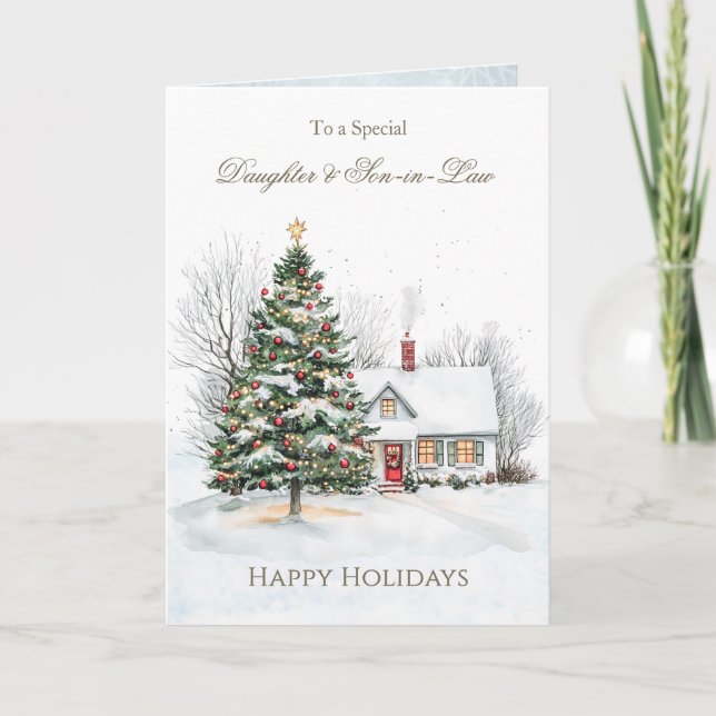 Dotter & son-in-Law Julgran Helgkort (Framsida)