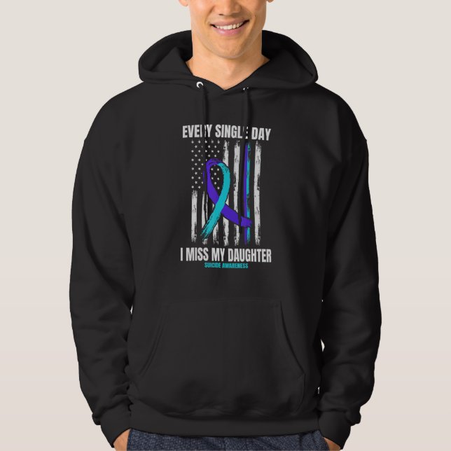 Dotter Suicide Awareness Prevention American Fla Hoodie (Framsida)