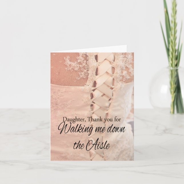 Dotter Tack för att du gick ner Aisle Kort (Framsida)