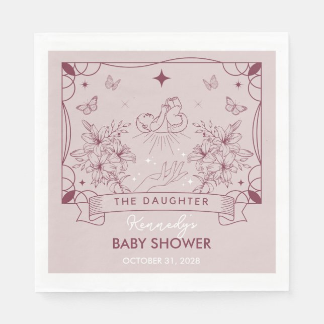 Dotter Tarot Baby Shower Napkin Pappersservett (Framsidan)