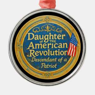 Dotter till amerikanska revolutionen ättling patri julgransprydnad metall