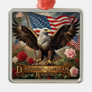 Dotter till Amerikanska Revolutionen DAR hjärta Julgransprydnad Metall