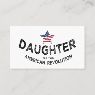 Dotter till Amerikanska revolutionen DAR USA-flagg Visitkort