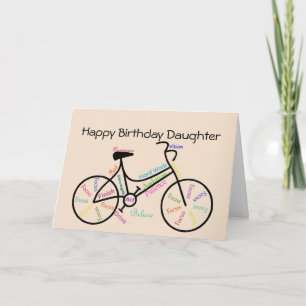 Dotter till Birthday Önskemål för Bike, Cycling Bi Kort