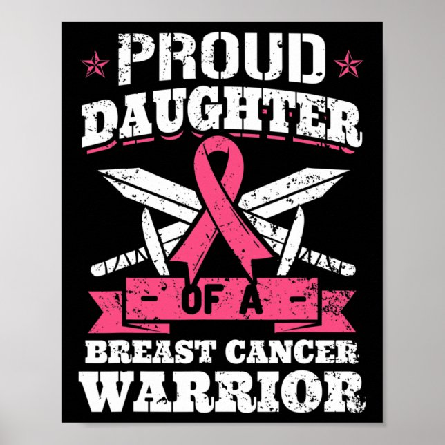 Dotter till Breast Cancer Warrior Awareness Ribbon Poster (Framsidan)