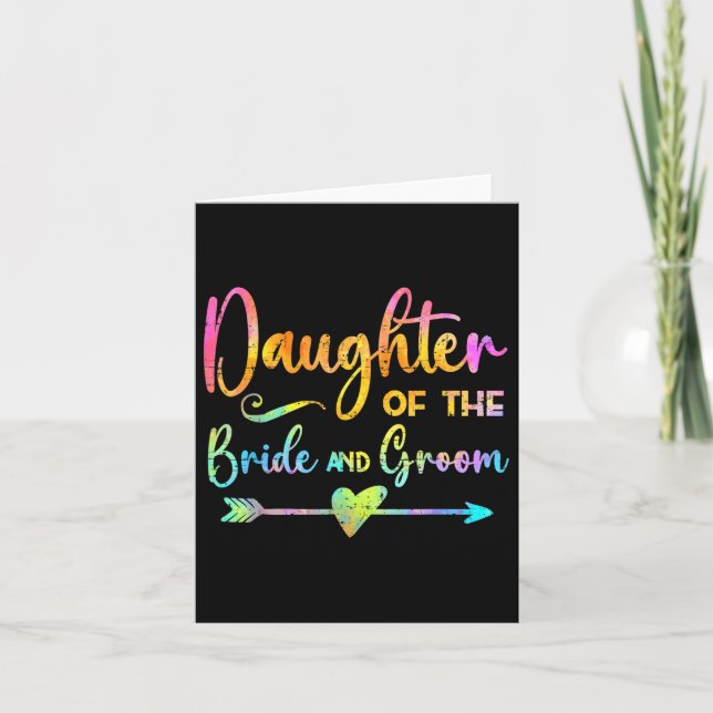 Dotter till Bride&amp; Groom Tie Dye Tee Wedd Kort (Framsida)
