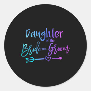 Dotter till Bröllop som matchar skam och groom Runt Klistermärke