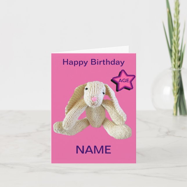 Dotter till Bunny Rabbit Age Personlig Card, osv. Kort (Framsida)