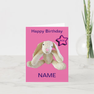 Dotter till Bunny Rabbit Age Personlig Card, osv. Kort