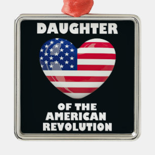 Dotter till den amerikanska revolutionen DAR hjärt Julgransprydnad Metall