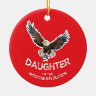 Dotter till den amerikanska revolutionen DAR örnst Julgransprydnad Keramik