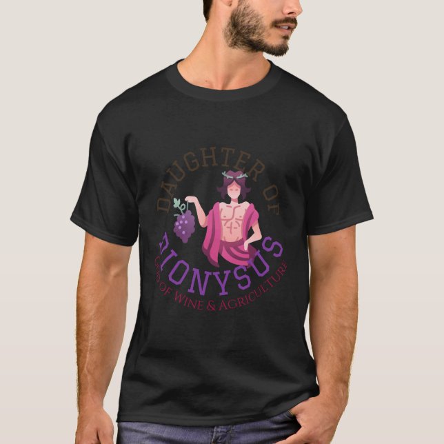 Dotter till Dionysus Gud vid Vin hampa, halva blod T Shirt (Framsida)