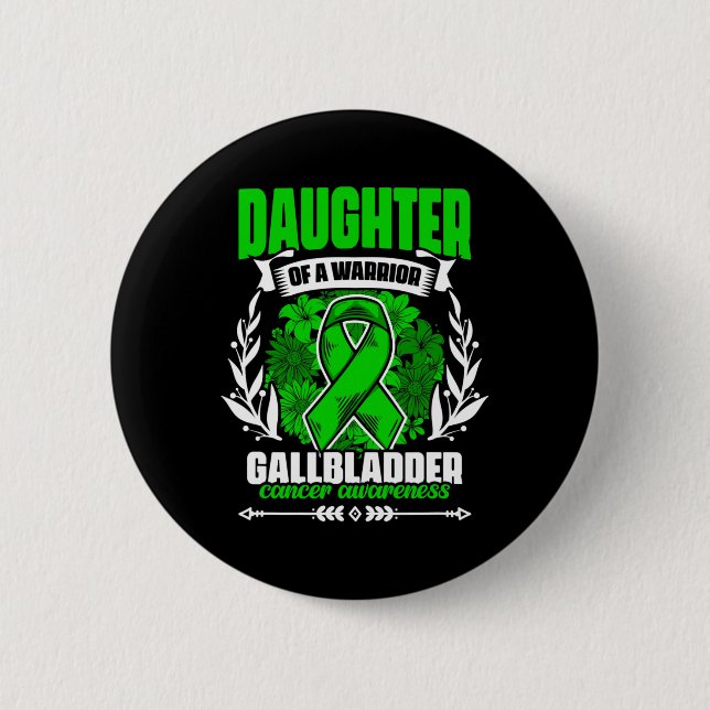 Dotter till en krigare - gallbladd av bröstcancer knapp (Framsida)