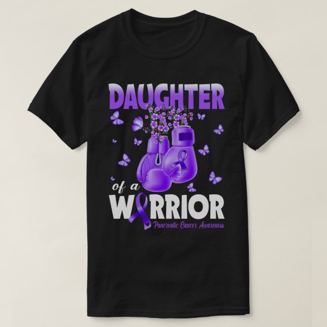 Dotter till en krigare medvetenhet om cancer i buk t shirt (Design framsida)
