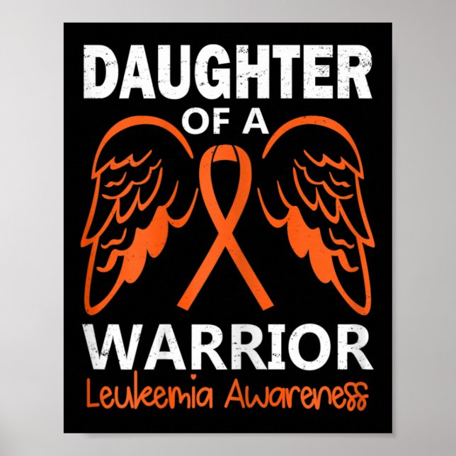 Dotter till en leukemi Warrior Awareness Angel Win Poster (Framsidan)
