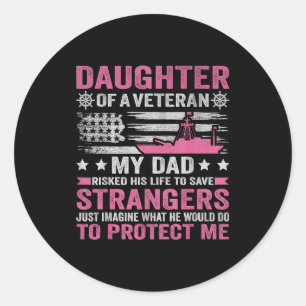 Dotter till en veteran USA-veteran pappas dotter v Runt Klistermärke