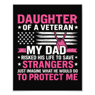 Dotter till en veterinär Fars dag Veteran Pappa Fototryck