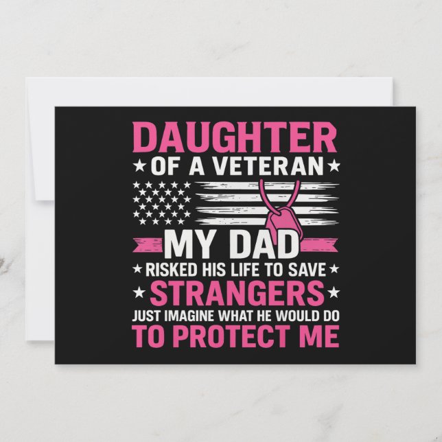 Dotter till en veterinär Fars dag Veteran Pappa Inbjudningar (Framsida)