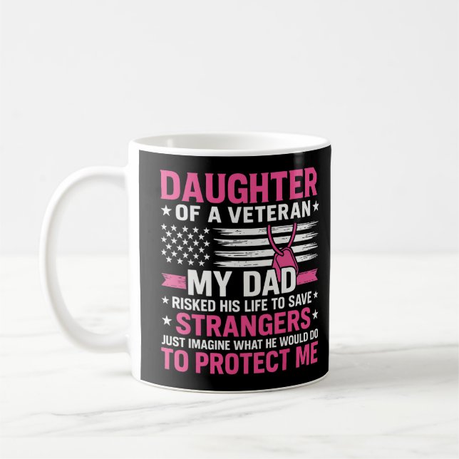 Dotter till en veterinär Fars dag Veteran Pappa Kaffemugg (Vänster)