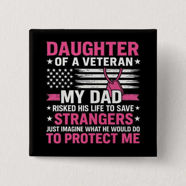 Dotter till en veterinär Fars dag Veteran Pappa Knapp (Framsida)