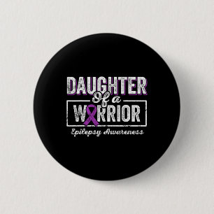 Dotter till en Warrior Epilepsy Lila Ribbon Suppo Knapp