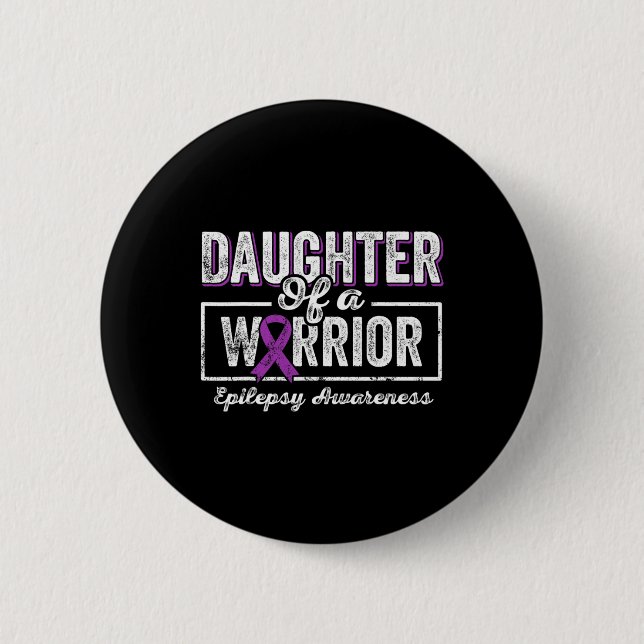 Dotter till en Warrior Epilepsy Lila Ribbon Suppo Knapp (Framsida)