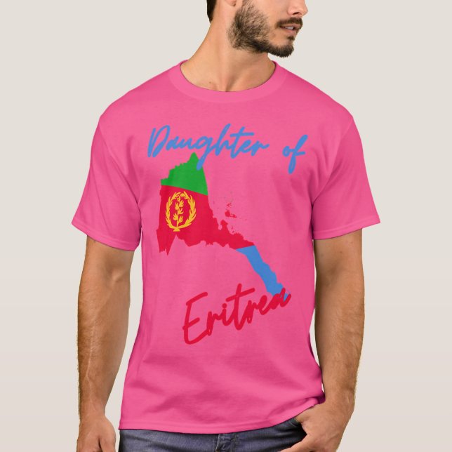 Dotter till Eritrea Karta Flagga T Shirt (Framsida)