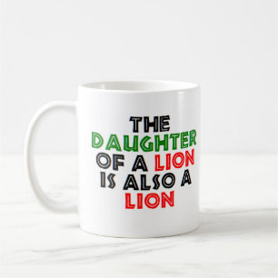 Dotter till ett lejont kaffe mugg