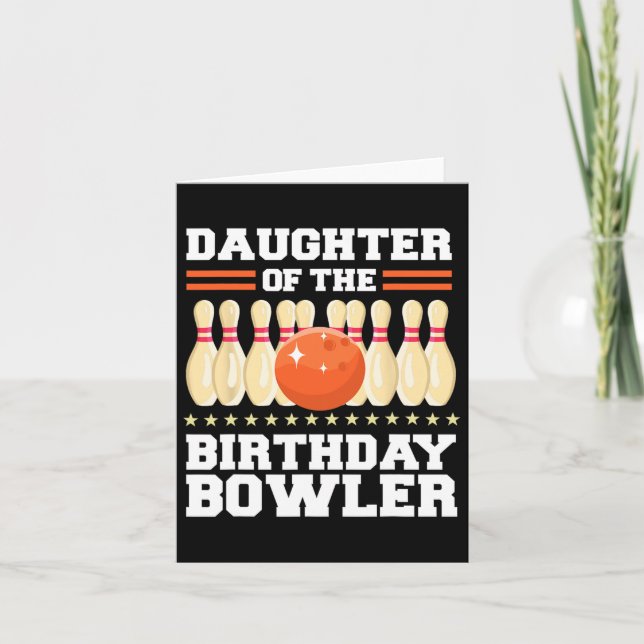 Dotter till födelsedagen Bowlareare Bday Bowling P Kort (Framsida)