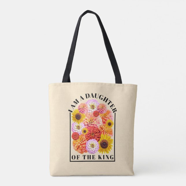 Dotter till Konungen Bibelvers Vildblomma Tro Tygkasse (Baksida)