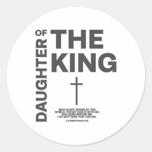 Dotter till Kung, gud Jesus kristes barn Runt Klistermärke