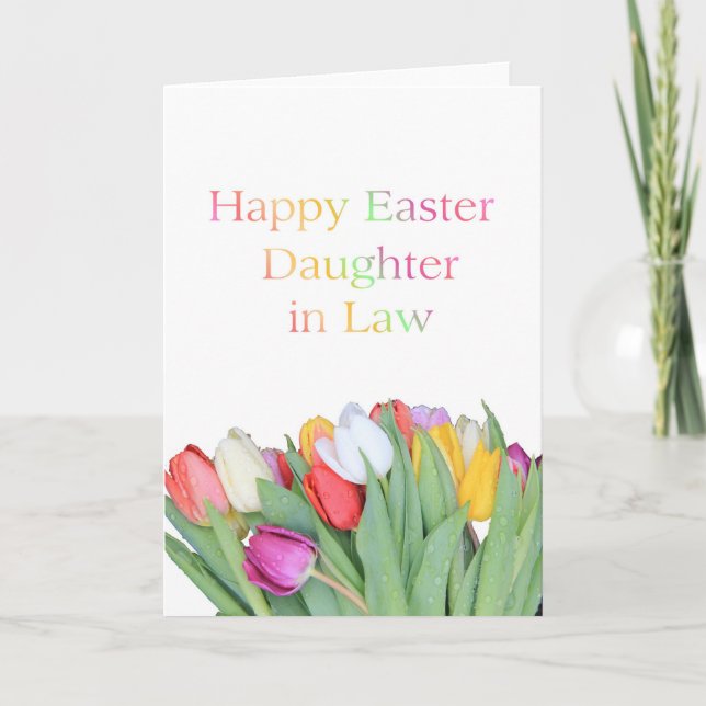 Dotter till Law Glad påsk Tulip Card Helgkort (Framsida)