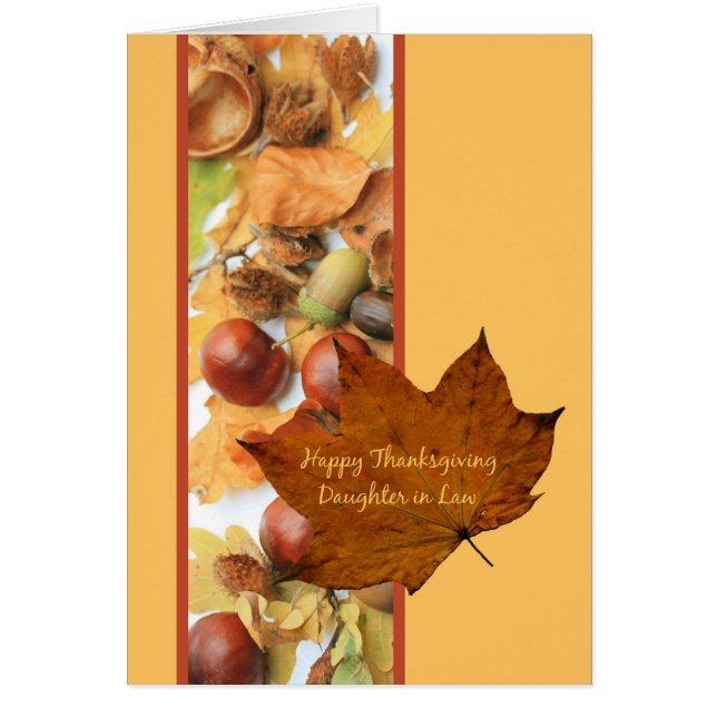 Dotter till Law happy thanksgiving maple löv ard Hälsningskort (Framsidan)