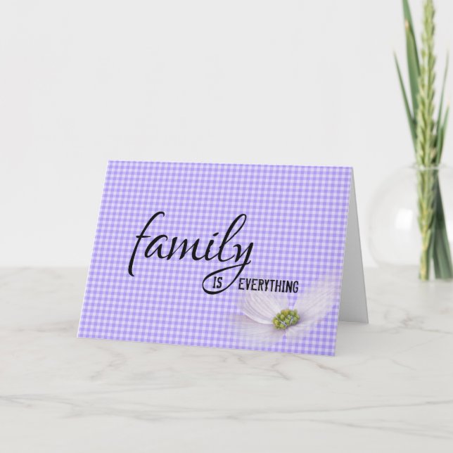 Dotter till Lila Gingham Birthday Kort (Framsida)