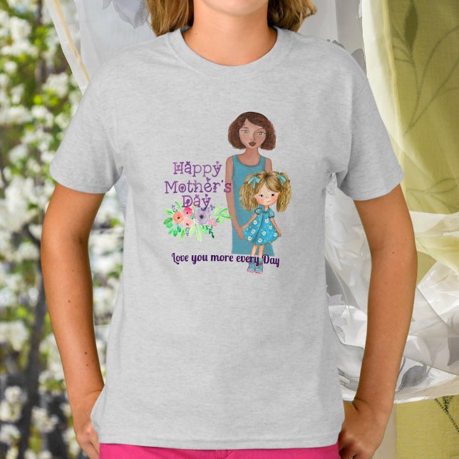 Dotter till lycklig MORS DAG T Shirt (HAPPY MOTHER'S DAY daughter T-Shirt)