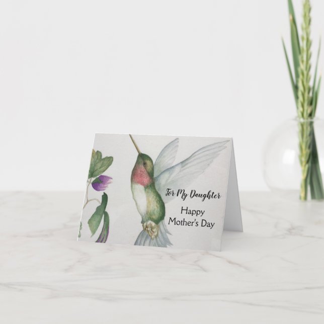 Dotter till Mors dag Hummingbird Art Card Kort (Framsida)