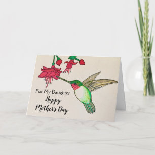 Dotter till Mors dag Hummingbird Art Card Kort