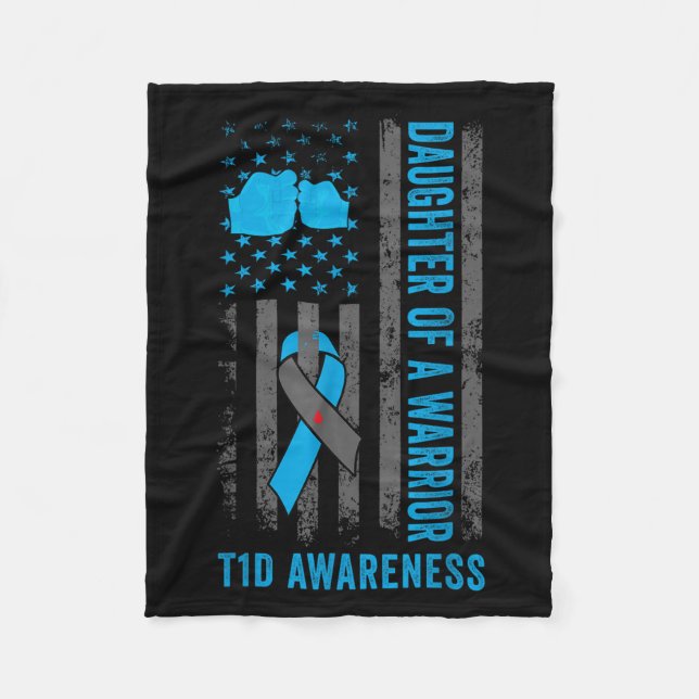 Dotter till patienter med T1d diabetes typ 1 Fleecefilt (Framsidan)