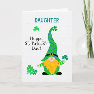 Dotter till Patrick Roligt Leprechaun Gnome Card Kort
