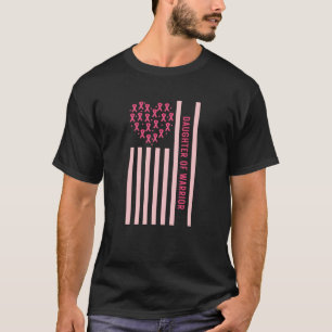 Dotter till Warrior American Flagga Breast Cancer T Shirt